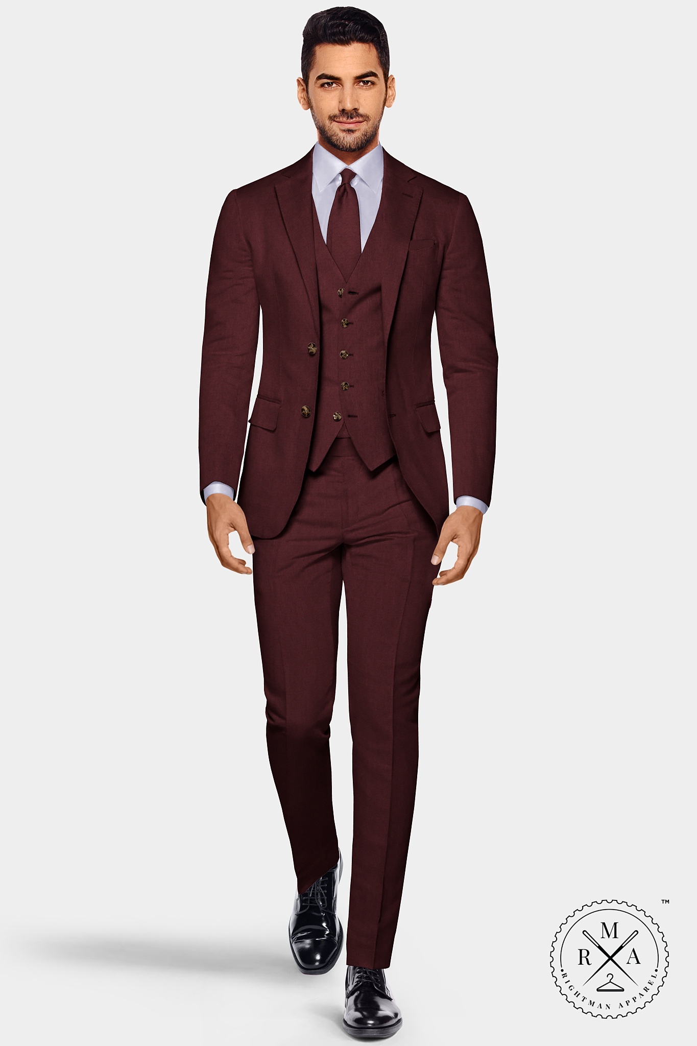 Maroon Three Piece Suit SU152